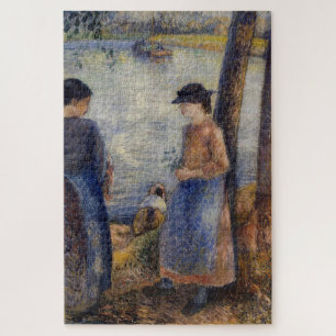 By the Water (1881) by Camille Pissarro Jigsaw Puzzle