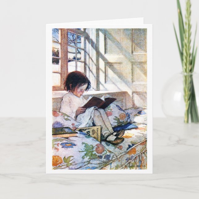 By the Window in Winter, Jessie Willcox Smith Card (Front)