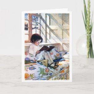 By the Window in Winter, Jessie Willcox Smith Card