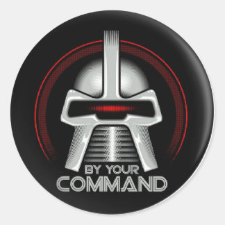 By your command classic round sticker
