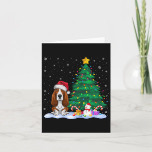Bybet Hound Dog Xmas Tree Lights Reindeer Hat Chri Card
