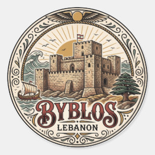 Byblos Castle Lebanon Classic Round Sticker