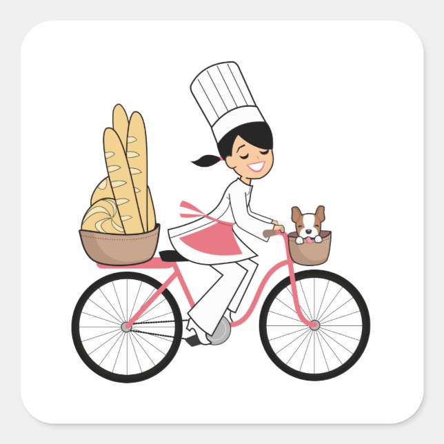 Bycicle Chef Art Sticker (Front)