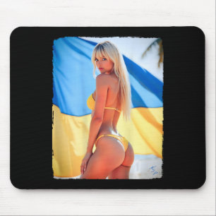 Byck Print T Shirt - Y Blonde Bikini Girl And Ukra Mouse Pad