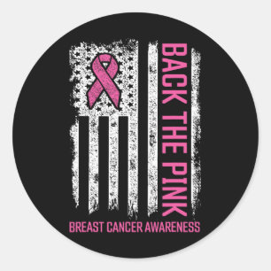 Byck The Pink American Flag Breast Cancer Awarenes Classic Round Sticker
