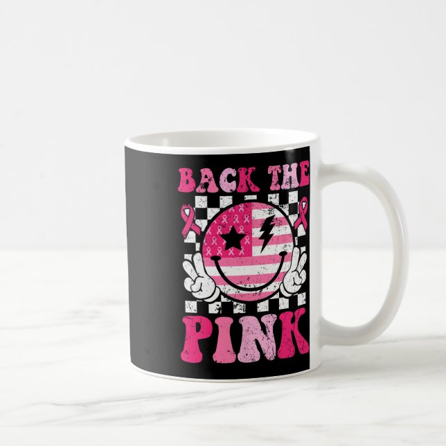 Byck The Pink Breast Cancer Awareness Ribbon Ameri Coffee Mug (Right)