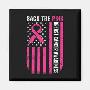 Byck The Pink Breast Cancer Awareness Usa Flag Pin Magnet