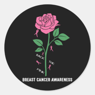 Byck The Pink Ribbon American Flag Breast Cancer A Classic Round Sticker