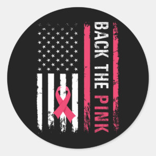 Byck The Pink Ribbon American Flag Breast Cancer A Classic Round Sticker