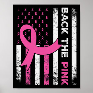 Byck The Pink Ribbon American Flag Breast Cancer A Poster