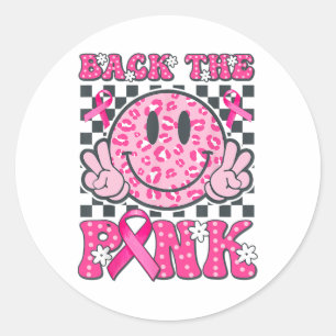 Byck The Pink Smile Face Pink Breast Cancer Awaren Classic Round Sticker