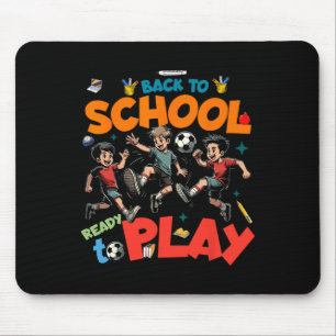 Byck To School A Funny Soccer Players Kids Graphic Mouse Pad