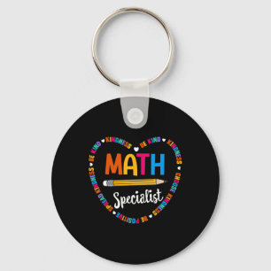 Byck To School Tee Math Specialist Math Teacher Sq Key Ring