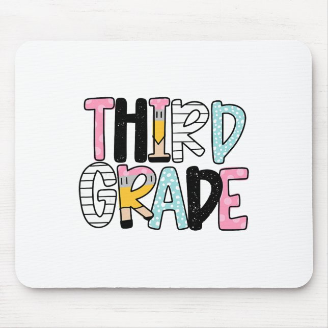 Byck To School Third Grade Teacher First Day Of 3r Mouse Pad (Front)