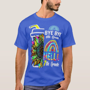 Bye 6th Grade Hello 7th Grade Sunflower Rainbow Ti T-Shirt