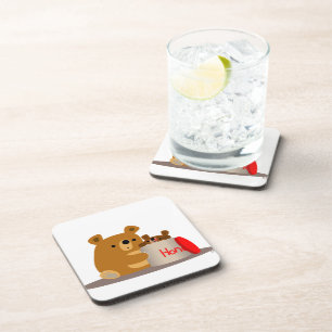 Bye Bye Honey! Cute Cartoon Bears Coasters Set