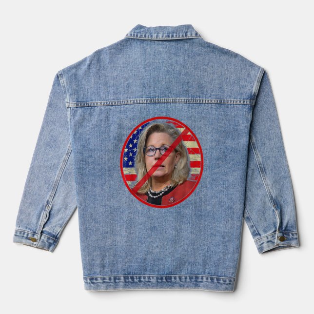 Bye Bye Liz Cheney   1  Denim Jacket (Back)