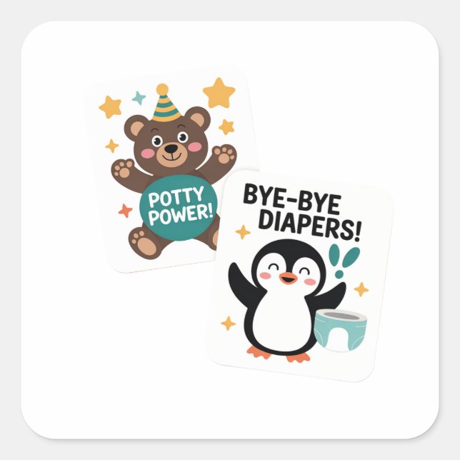 Bye Bye Nappies Potty stickers (Front)