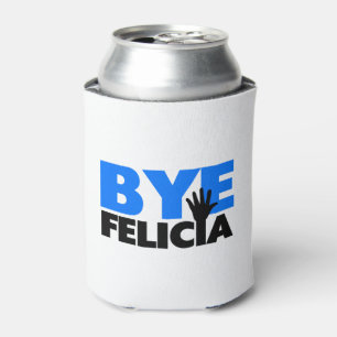 Bye Felicia Hand Wave Bold Blue Can Cooler