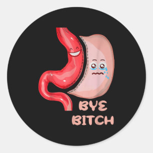 Bye Funny Gastric Sleeve Surgery Stomach  Classic Round Sticker