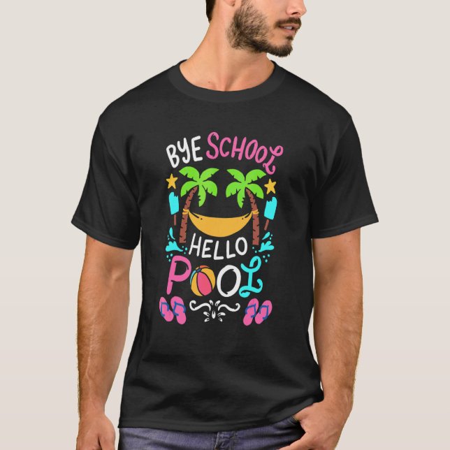 Bye School  Beach  Ball Hammock T-Shirt (Front)