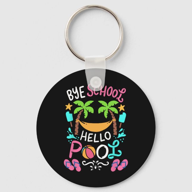 Bye School Beach T Ball Tee Hammock  Key Ring (Front)