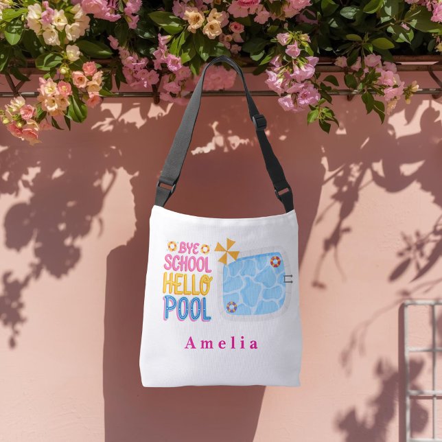 Bye School Hello Pool Personalised Crossbody Bag (Creator Uploaded)