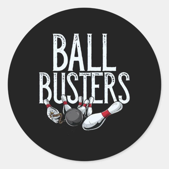 Byll Busters Bowling  Classic Round Sticker (Front)