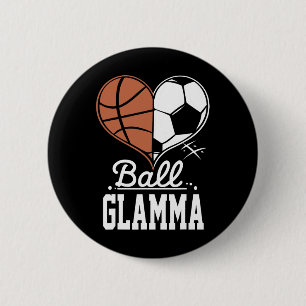 Byll Glamma Funny Bysketbyll Soccer Glamma 6 Cm Round Badge