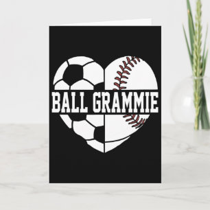 Byll Grammie Heart Soccer Bysebyll Lover  Card