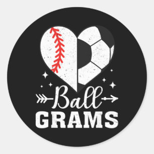Byll Grams Funny Bysebyll Soccer Grams Classic Round Sticker