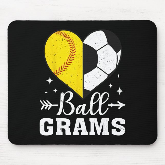 Byll Grams Funny Softbyll Soccer Grams  Mouse Pad (Front)