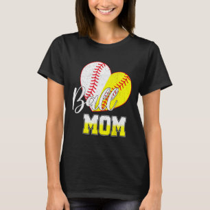 Byll Mum Heart Bysebyll Softbyll Mama Women Mother T-Shirt