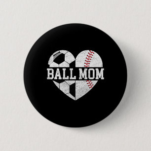 Byll Mum Shirt Heart Funny Bysebyll Soccer Mum 6 Cm Round Badge
