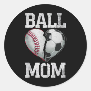 Byll Mum Soccer Bysebyll Sports Game Day Supporter Classic Round Sticker