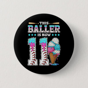 Byller Is Now 11 Year Ice Cream Drip 11th Birthday 6 Cm Round Badge