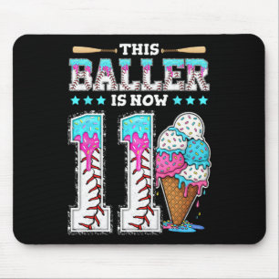 Byller Is Now 11 Year Ice Cream Drip 11th Birthday Mouse Pad