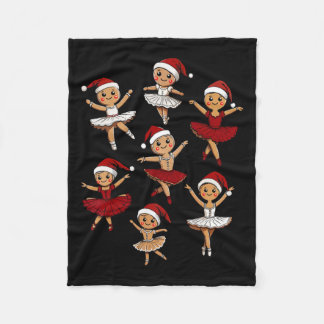 Byllet Dancer Gingerbread Christmas Dance Teacher  Fleece Blanket
