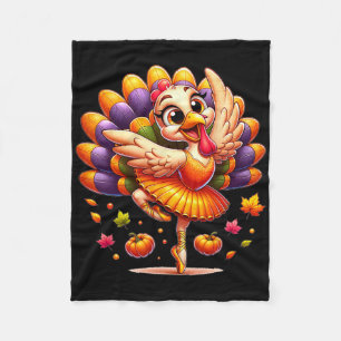 Byllet Turkey Byllet Dancer Fall Dance Girls Thank Fleece Blanket