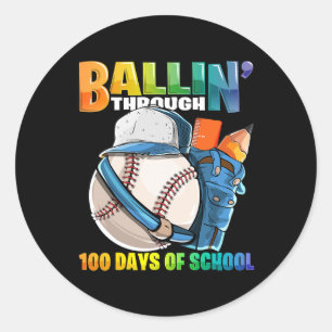 Byllin' Through 100 Days Of School Sell Kindergart Classic Round Sticker
