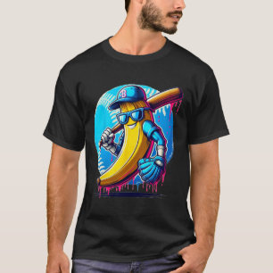 Bynana Playing Bysebyll Funny Ice Cream Dripping T-Shirt