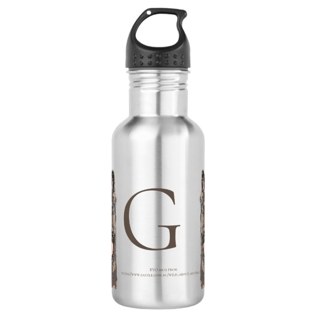 BYO German Shepherd Dog "G" 532 Ml Water Bottle (Front)