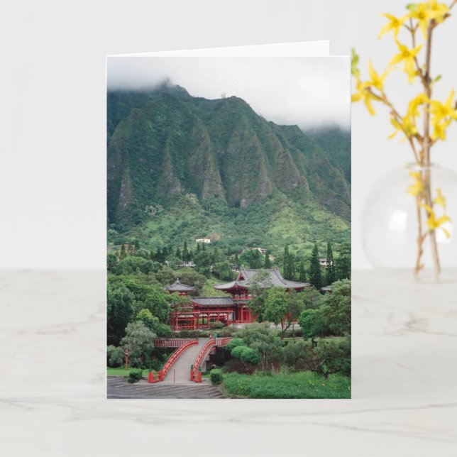 Byodo-In Temple - card (Yellow Flower)