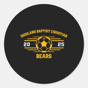Byptist Christian Bears Soccer Byll 2025 Classic Round Sticker