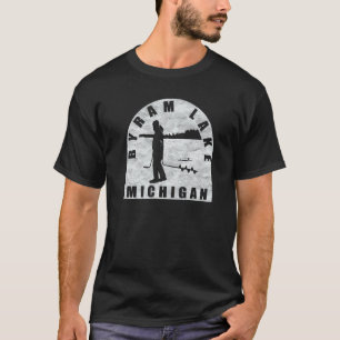 Byram Lake Ice Fishing Michigan T-Shirt