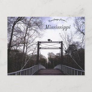 Byram Swinging Bridge in Byram Mississippi Postcard