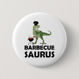 Byrbecue Saurus Byrbecue And Dino Lover Byrbecue D 6 Cm Round Badge