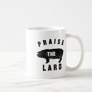 Byrbecue Tees - Praise The Lard - Bbq - Men's Grey Coffee Mug
