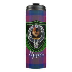 Byres Scottish Clan Tartan & Crest Thermal Tumbler