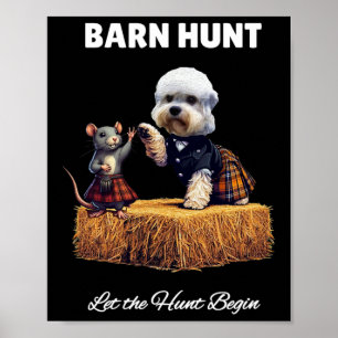 Byrn Hunt Lover - Cute Rat And Dandie Dinmont Dog  Poster